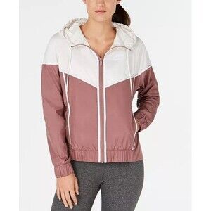 Nike Jacket Womens Small Cream Pink Windrunner Hooded‎ Windbreaker Training Top